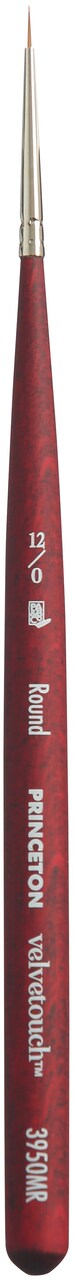 Princeton Series 3950 Velvetouch Synthetic Mixed Media Brush-Short Handle Mini Round Size 12/0